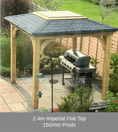 2.4m x 2.4m Flat Top Imperial Gazebo (2.74m x 2.74m Overall)