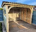2.4m x 3m Imperial with overboarded panels and horizonatal T&G Window Wall.webp