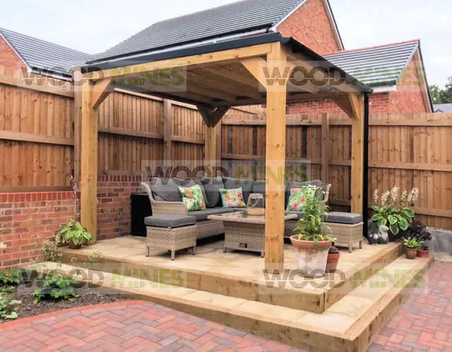 3m x 3m Cubic Gazebo (Bare Frame, No Roof Option, No Rubber Roof Kit)