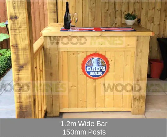 1.6m Wide Garden Bar