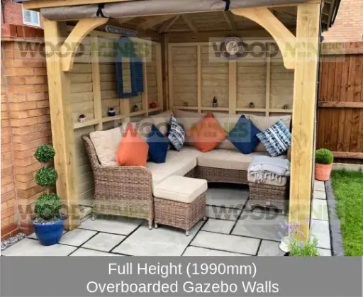 3.8m x 4.5m Gazebo Walls-Over boarded