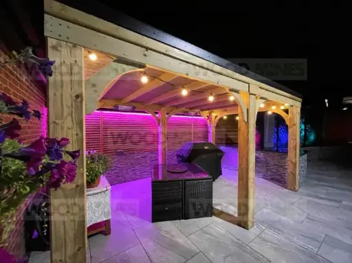 4m x 6m Pent Roof Gazebo with 200mm Posts & 6x3 Frame/Rafters